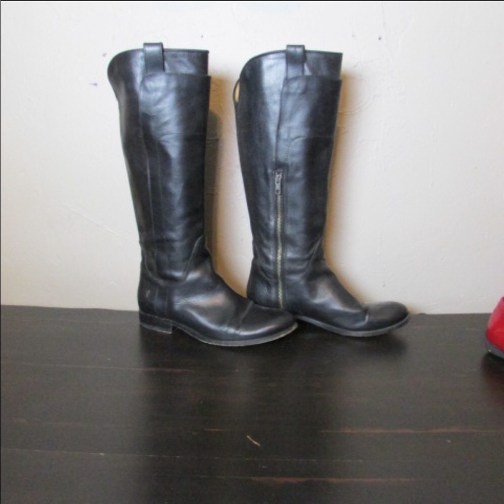 Frye Mellissa Black Knee High Riding Boot  9.5